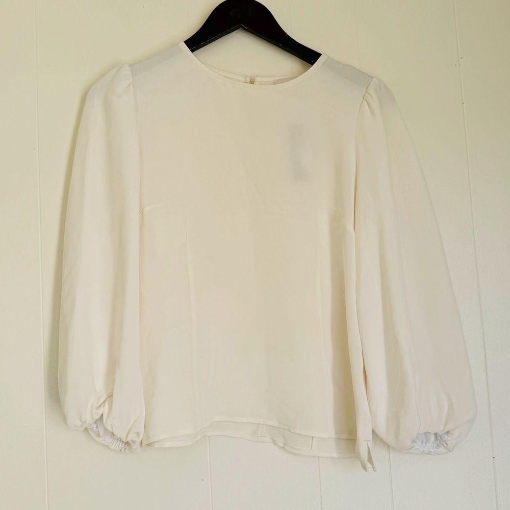NWT J.CREW Collection Silk Off-White Cream Blouse 0